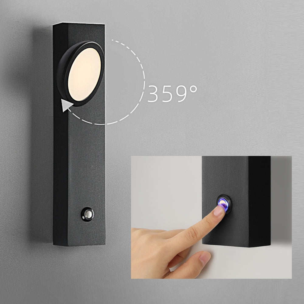 Modern Dimmable LED Wall Sconce with Rotatable Spotlight and Touch Control for Bedroom Reading