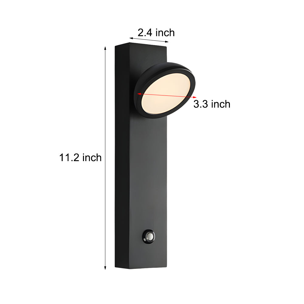 Modern Dimmable LED Wall Sconce with Rotatable Spotlight and Touch Control for Bedroom Reading