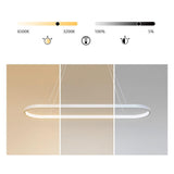 Modern Dimmable Oval LED Pendant Light with Remote Control for Dining Room