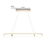 Modern Dimmable Oval LED Pendant Light with Remote Control for Dining Room