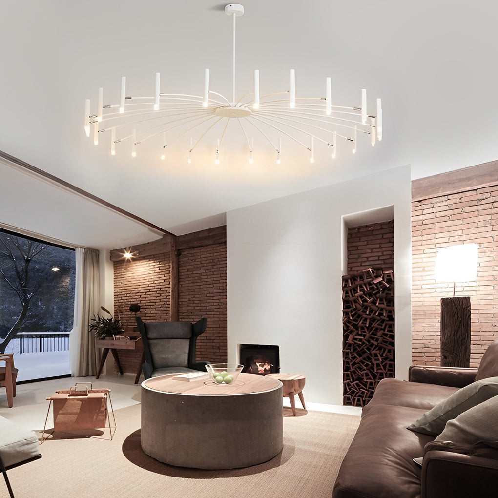 Modern DIY Adjustable Metal LED Chandelier Three Step Dimming Minimalist Pendant Light