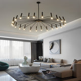 Modern DIY Adjustable Metal LED Chandelier Three Step Dimming Minimalist Pendant Light