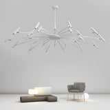Modern DIY Adjustable Metal LED Chandelier Three Step Dimming Minimalist Pendant Light