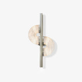 Modern Dolly Alabaster Stone Wall Sconce Elegant LED Double Disk Light for Indoor Spaces