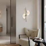 Modern Dolly Alabaster Stone Wall Sconce Elegant LED Double Disk Light for Indoor Spaces