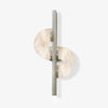 Modern Dolly Alabaster Stone Wall Sconce Elegant LED Double Disk Light for Indoor Spaces