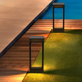 Modern Door Shape LED Solar Pathway Lights Waterproof Black Aluminum Outdoor Landscape Garden Lighting