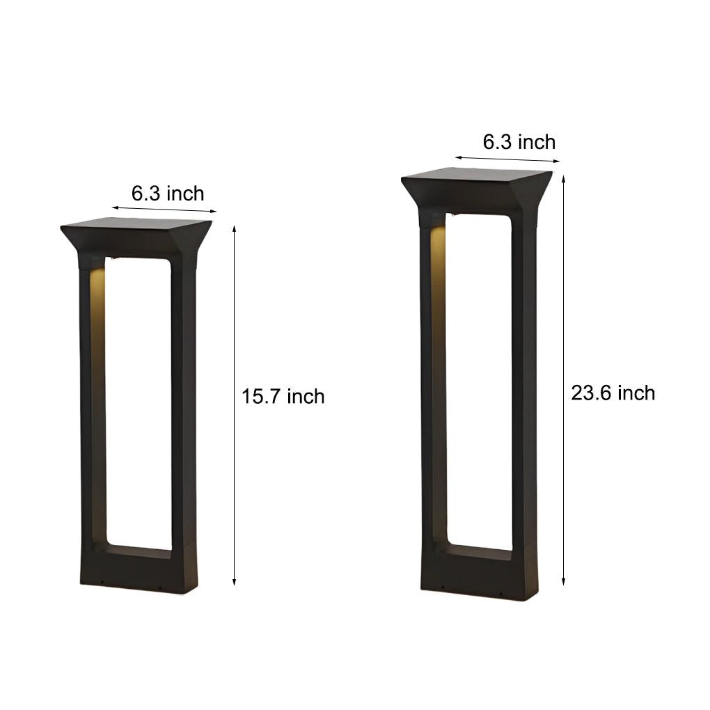 Modern Door Shape LED Solar Pathway Lights Waterproof Black Aluminum Outdoor Landscape Garden Lighting