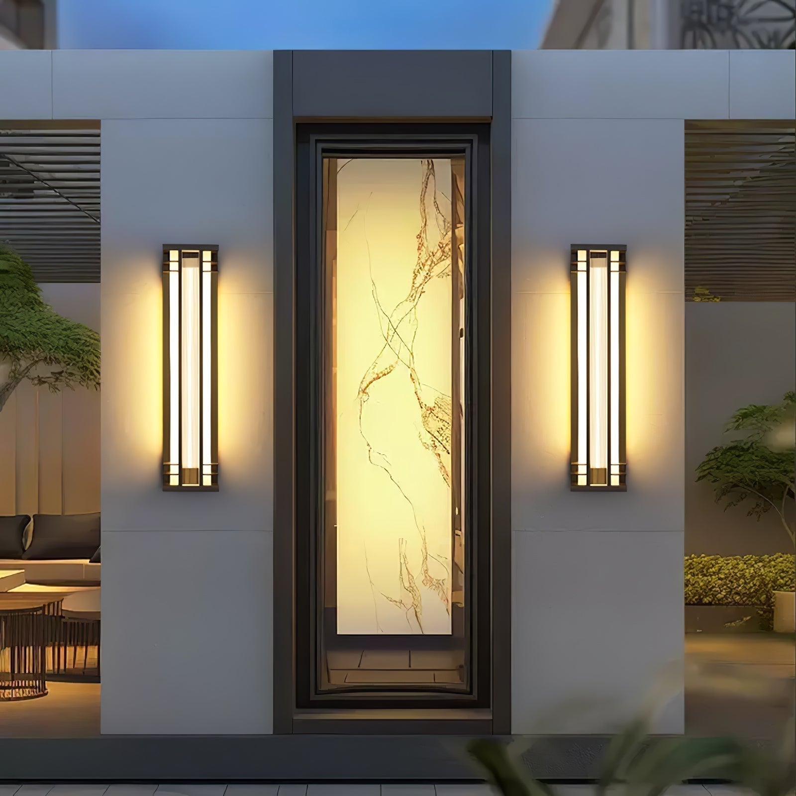Modern Double Axis Outdoor Wall Sconce Waterproof Stainless Steel Exterior LED Lighting