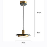 Modern Double Circle Marble LED Pendant Light Metal Hanging Lamp for Kitchen Island and Dining Room