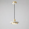 Modern Double Circle Marble LED Pendant Light Metal Hanging Lamp for Kitchen Island and Dining Room