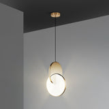 Modern Double Disk Wood and Metal LED Pendant Light for Kitchen Island and Dining Room