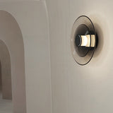 Modern Double Layer Glass Wall Sconce Round LED Nordic Indoor Light Fixture for Living Room Bedroom