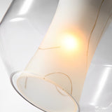 Modern Double Layered Glass Pendant Lighting with Faux Marble Interior and Adjustable Cord