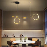 Modern Double Ring LED Chandelier Nordic Hanging Pendant Light for Kitchen Island and Dining Room