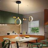 Modern Double Ring LED Chandelier Nordic Hanging Pendant Light for Kitchen Island and Dining Room