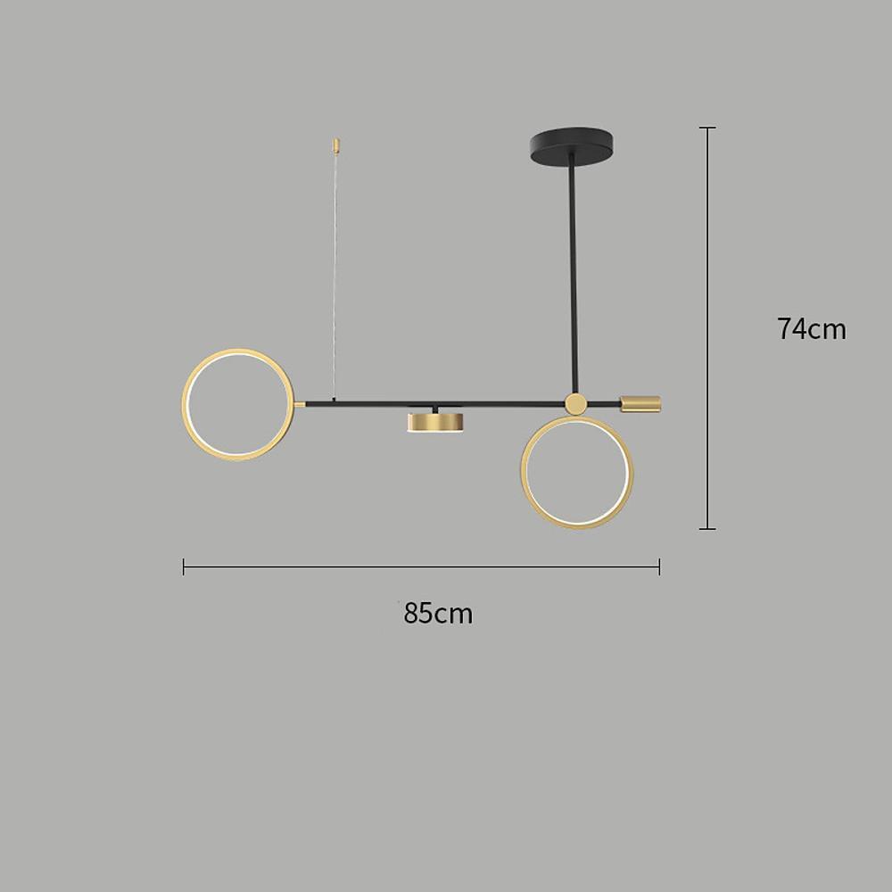 Modern Double Ring LED Chandelier Nordic Hanging Pendant Light for Kitchen Island and Dining Room