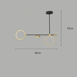 Modern Double Ring LED Chandelier Nordic Hanging Pendant Light for Kitchen Island and Dining Room