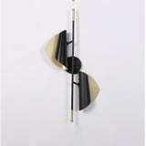 Modern Double Shade Metal Wall Sconce with Adjustable Rotation in Black and Gold