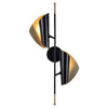 Modern Double Shade Metal Wall Sconce with Adjustable Rotation in Black and Gold
