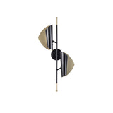 Modern Double Shade Metal Wall Sconce with Adjustable Rotation in Black and Gold