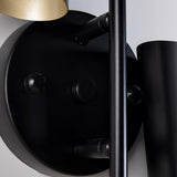 Modern Double Shade Metal Wall Sconce with Adjustable Rotation in Black and Gold