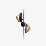 Modern Double Shade Metal Wall Sconce with Adjustable Rotation in Black and Gold