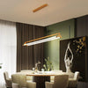 Modern Double Strip LED Pendant Light Gold Metal Linear Chandelier for Kitchen Island and Dining Room