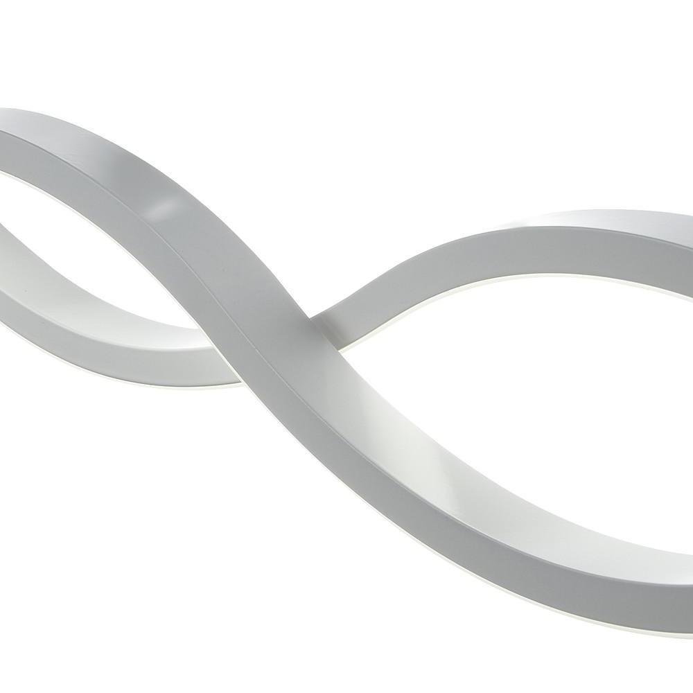 Modern Double Wave LED Pendant Light White Finish Kitchen Island Chandelier for Dining Room