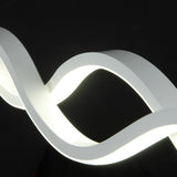 Modern Double Wave LED Pendant Light White Finish Kitchen Island Chandelier for Dining Room