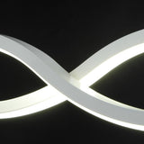 Modern Double Wave LED Pendant Light White Finish Kitchen Island Chandelier for Dining Room