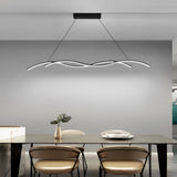 Modern Double Wavy LED Chandelier Creative Minimalist Hanging Pendant Light