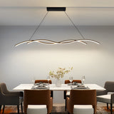 Modern Double Wavy LED Chandelier Creative Minimalist Hanging Pendant Light
