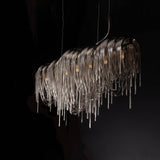 Modern Draped Metal Chain Chandelier LED Gasolier Lighting in Rose Gold and Chrome