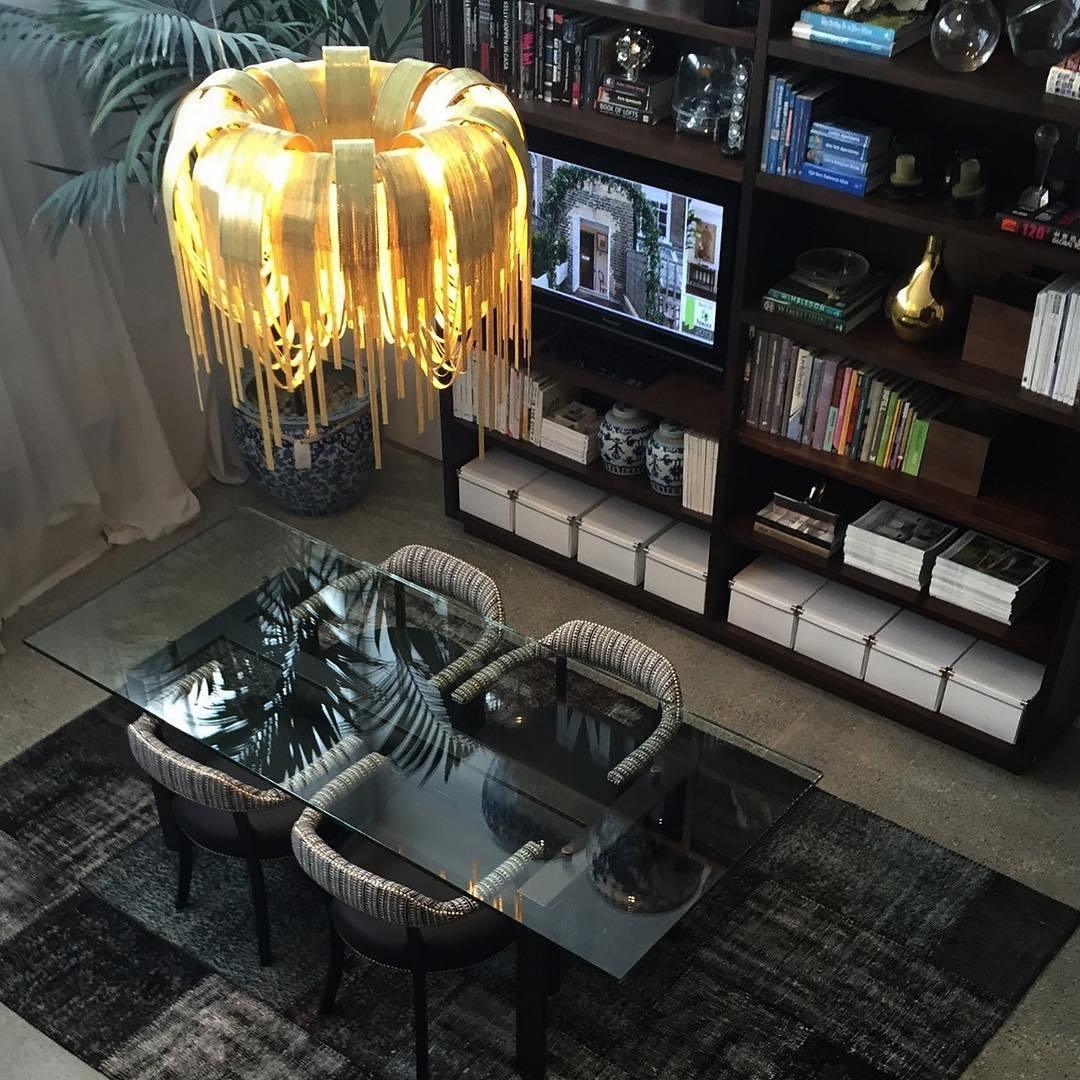 Modern Draped Metal Chain Chandelier LED Gasolier Lighting in Rose Gold and Chrome