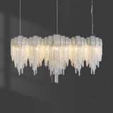 Modern Draped Metal Chain Chandelier LED Gasolier Lighting in Rose Gold and Chrome