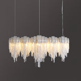 Modern Draped Metal Chain Chandelier LED Gasolier Lighting in Rose Gold and Chrome