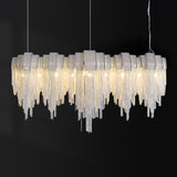 Modern Draped Metal Chain Chandelier LED Gasolier Lighting in Rose Gold and Chrome