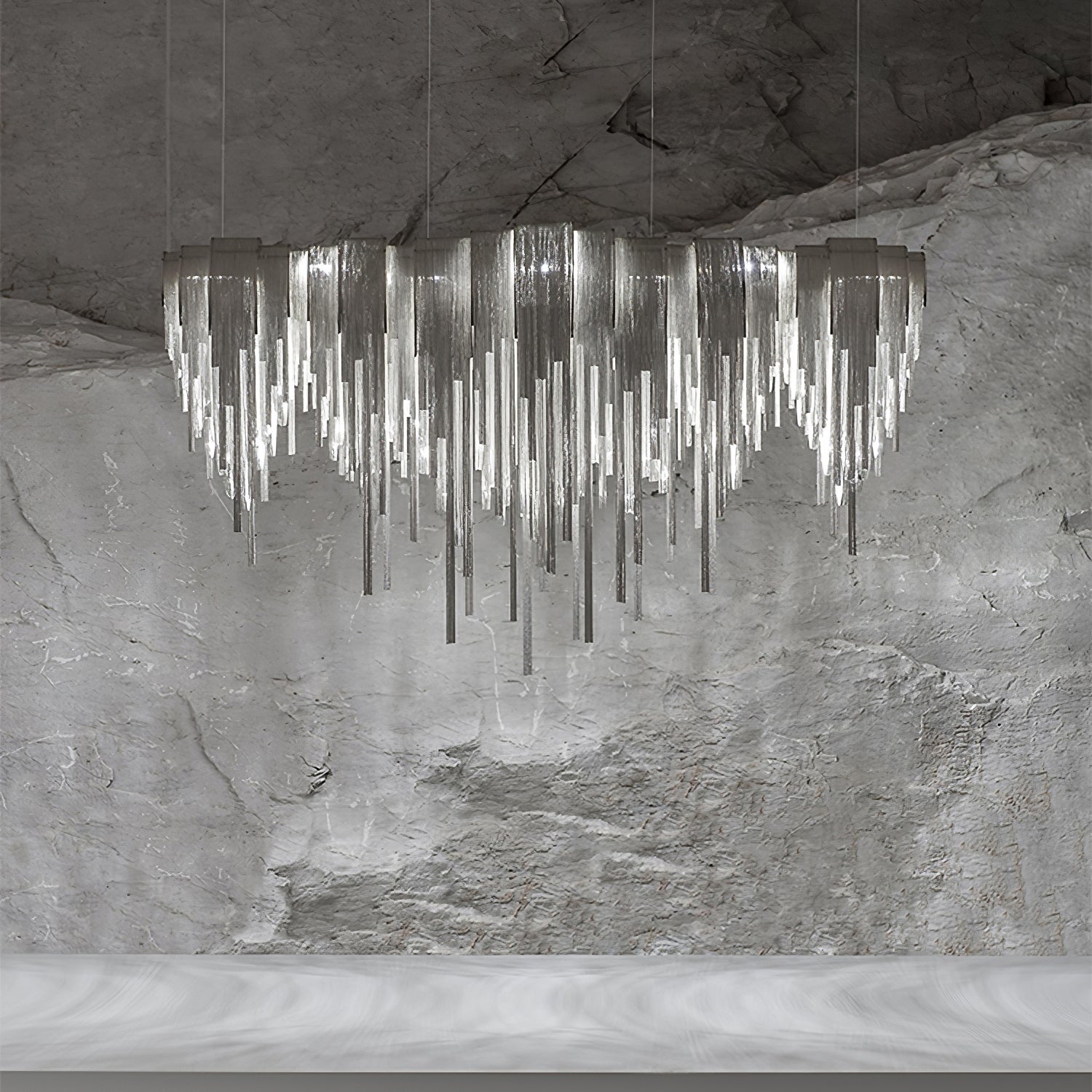 Modern Draped Metal Chain Chandelier LED Gasolier Lighting in Rose Gold and Chrome