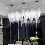 Modern Draped Metal Chain Chandelier LED Gasolier Lighting in Rose Gold and Chrome