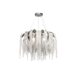 Modern Draped Metal Chain Chandelier LED Gasolier Lighting in Rose Gold and Chrome