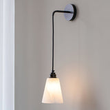 Modern Droplet Alabaster Wall Sconce Light with Natural Stone Shade for Indoor Decor