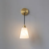 Modern Droplet Alabaster Wall Sconce Light with Natural Stone Shade for Indoor Decor