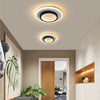 Modern Dual Circle LED Flush Mount Ceiling Light Minimalist Black and White Metal Lighting Fixture