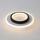 Modern Dual Circle LED Flush Mount Ceiling Light Minimalist Black and White Metal Lighting Fixture