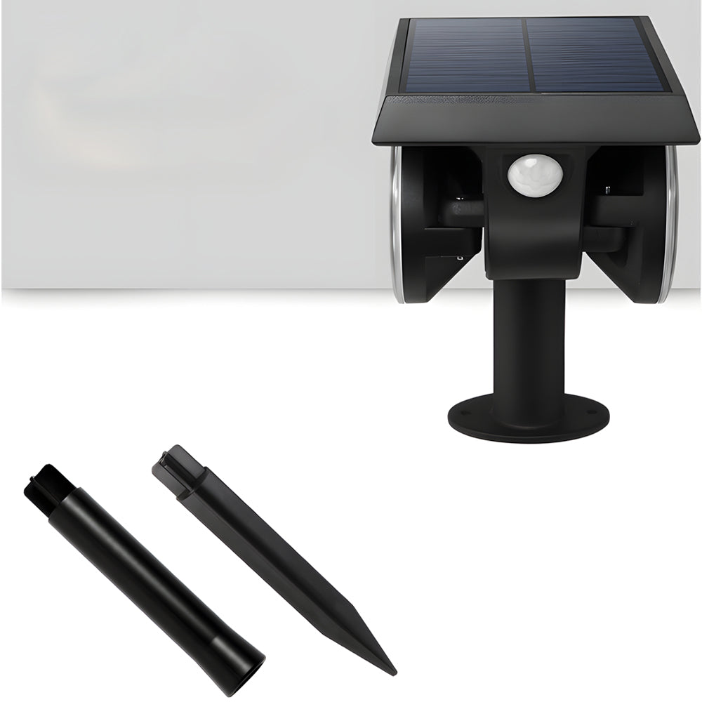 Modern Dual Head Outdoor Solar Motion Sensor Security Spotlight Rotatable LED Path Light