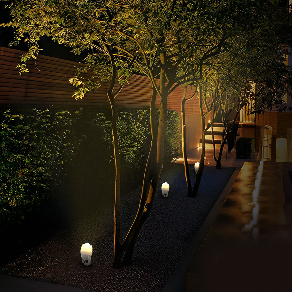 Modern Eggshell RGB Waterproof Outdoor Spotlights for Garden Landscape Adjustable COB LED Garden Lights