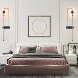 Modern Electrical Circuit LED Wall Sconce with Minimalist Rotating Arms Gold and Blue Wall Lamp