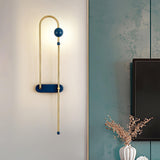 Modern Electrical Circuit LED Wall Sconce with Minimalist Rotating Arms Gold and Blue Wall Lamp