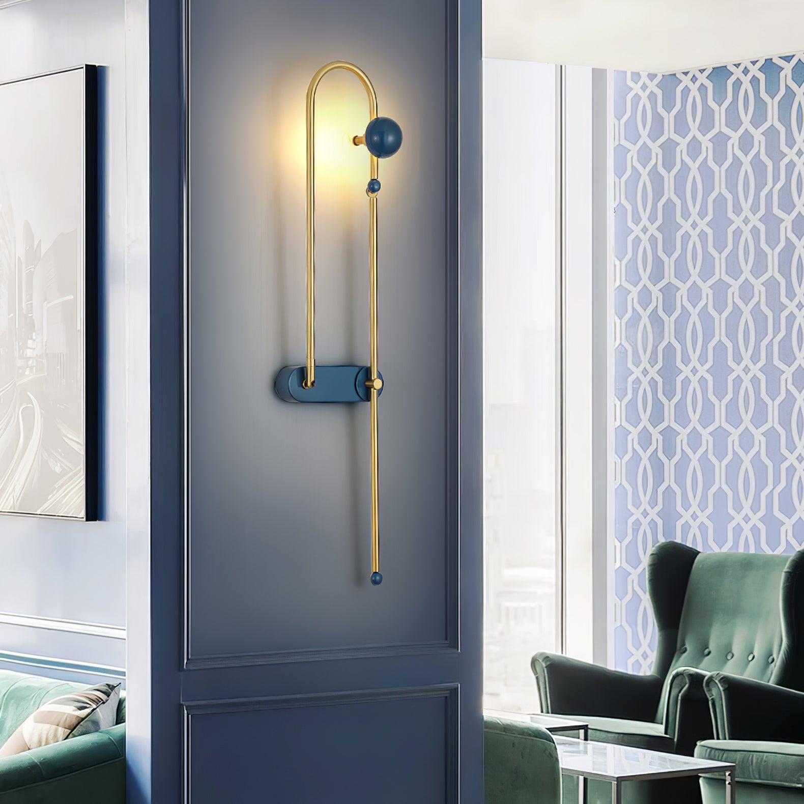 Modern Electrical Circuit LED Wall Sconce with Minimalist Rotating Arms Gold and Blue Wall Lamp